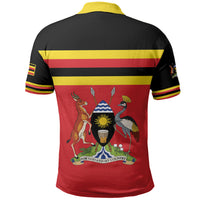 Uganda Flag Stylized Polo Shirt Jamhuri ya Uganda
