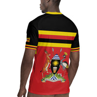 Uganda Flag Stylized Rugby Jersey Jamhuri ya Uganda