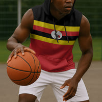 Uganda Flag Stylized Sleeveless Hoodie Jamhuri ya Uganda