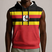 Uganda Flag Stylized Sleeveless Hoodie Jamhuri ya Uganda