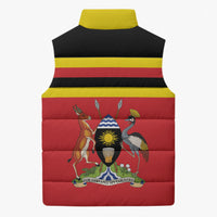 Uganda Flag Stylized Sleeveless Puffer Jacket Jamhuri ya Uganda