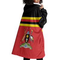 Uganda Flag Stylized Wearable Blanket Hoodie Jamhuri ya Uganda