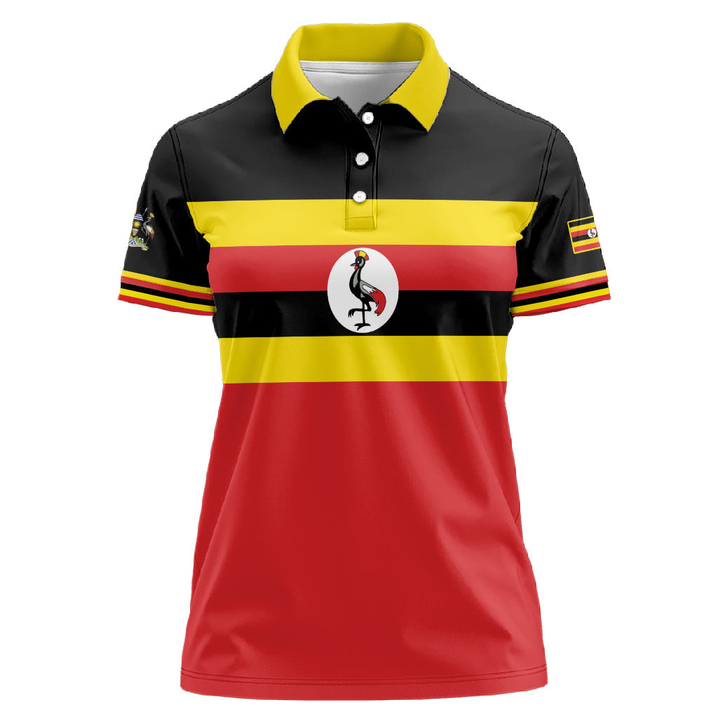 Uganda Flag Stylized Women Polo Shirt Jamhuri ya Uganda
