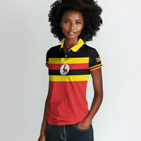 Uganda Flag Stylized Women Polo Shirt Jamhuri ya Uganda