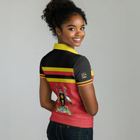 Uganda Flag Stylized Women Polo Shirt Jamhuri ya Uganda