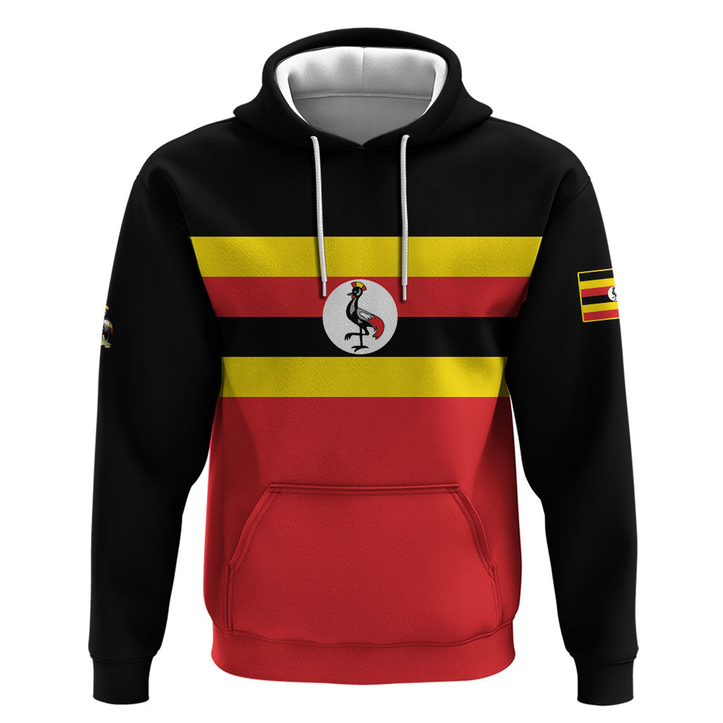 Uganda Flag Stylized Zip Hoodie Jamhuri ya Uganda