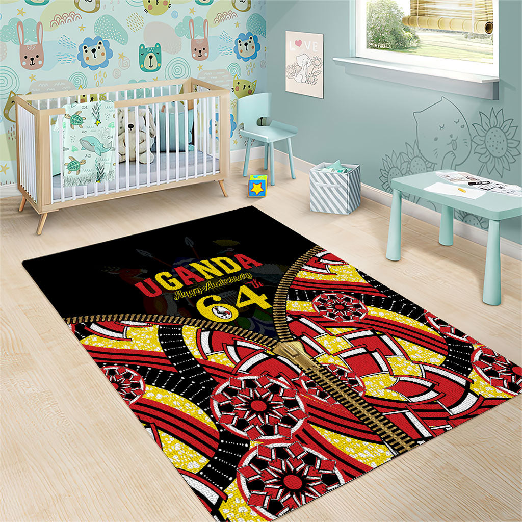 Uganda 64th Anniversary Area Rug Happy Independence Day