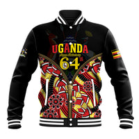 Personalised Uganda 64th Anniversary Baseball Jacket Happy Independence Day
