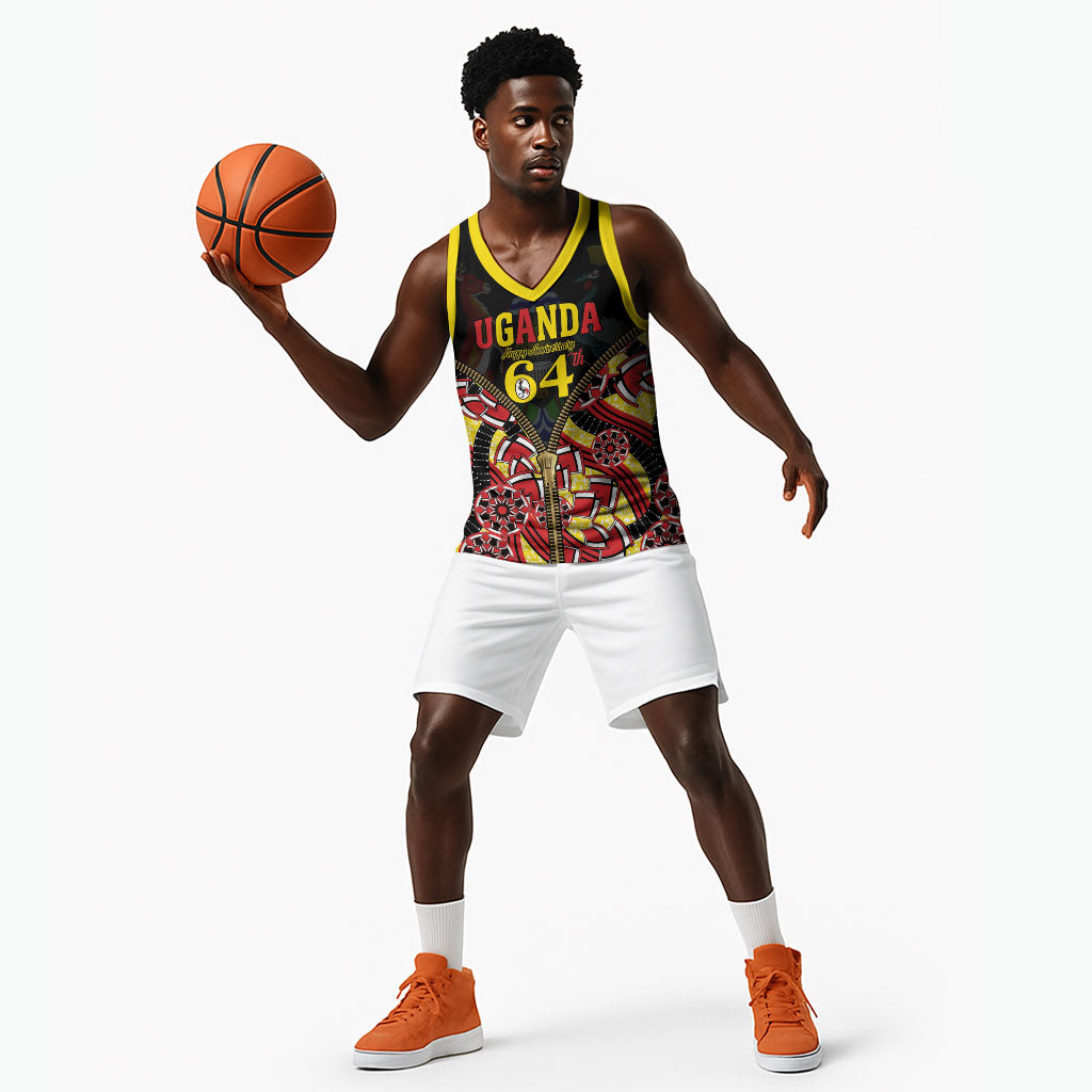 Personalised Uganda 64th Anniversary Basketball Jersey Happy Independence Day