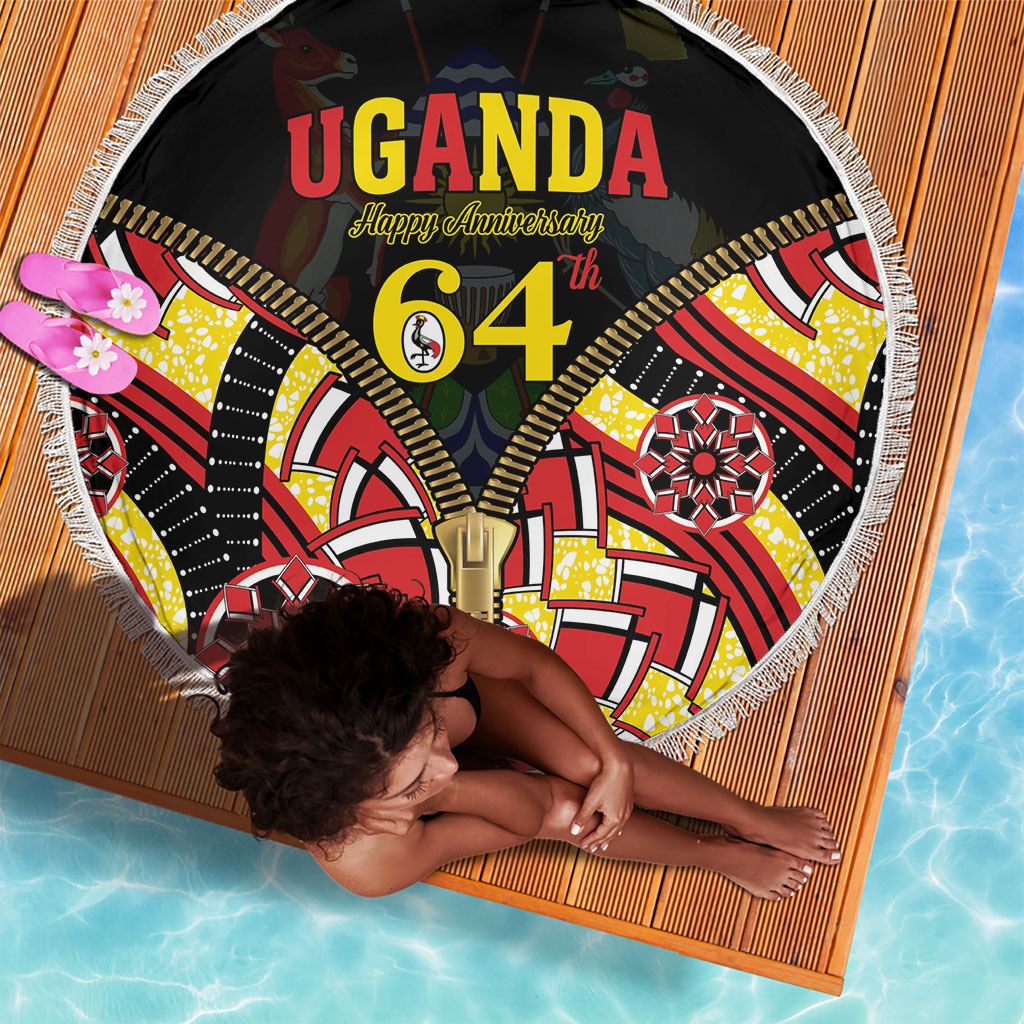 Uganda 64th Anniversary Beach Blanket Happy Independence Day