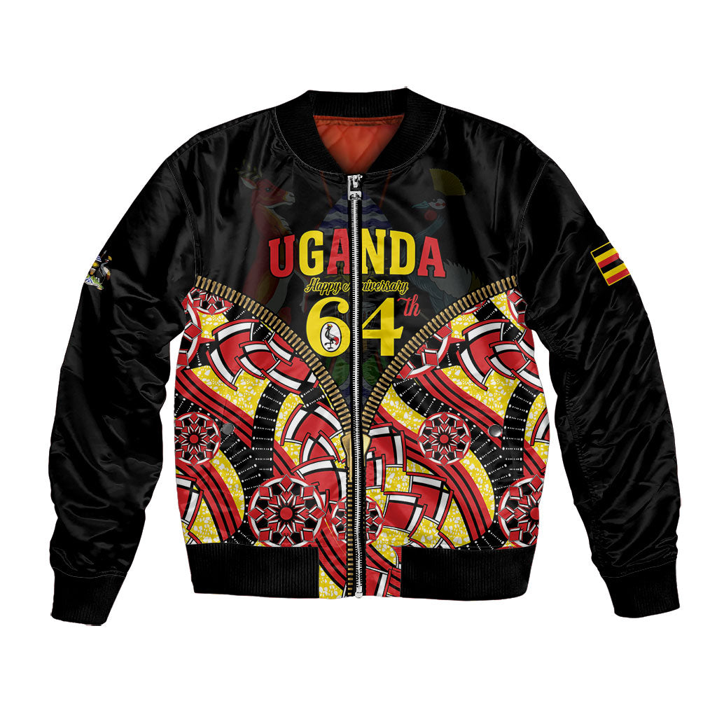 Personalised Uganda 64th Anniversary Bomber Jacket Happy Independence Day