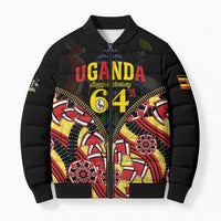 Personalised Uganda 64th Anniversary Bomber Puffer Jacket Happy Independence Day