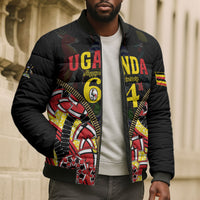 Personalised Uganda 64th Anniversary Bomber Puffer Jacket Happy Independence Day