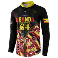 Personalised Uganda 64th Anniversary Button Sweatshirt Happy Independence Day