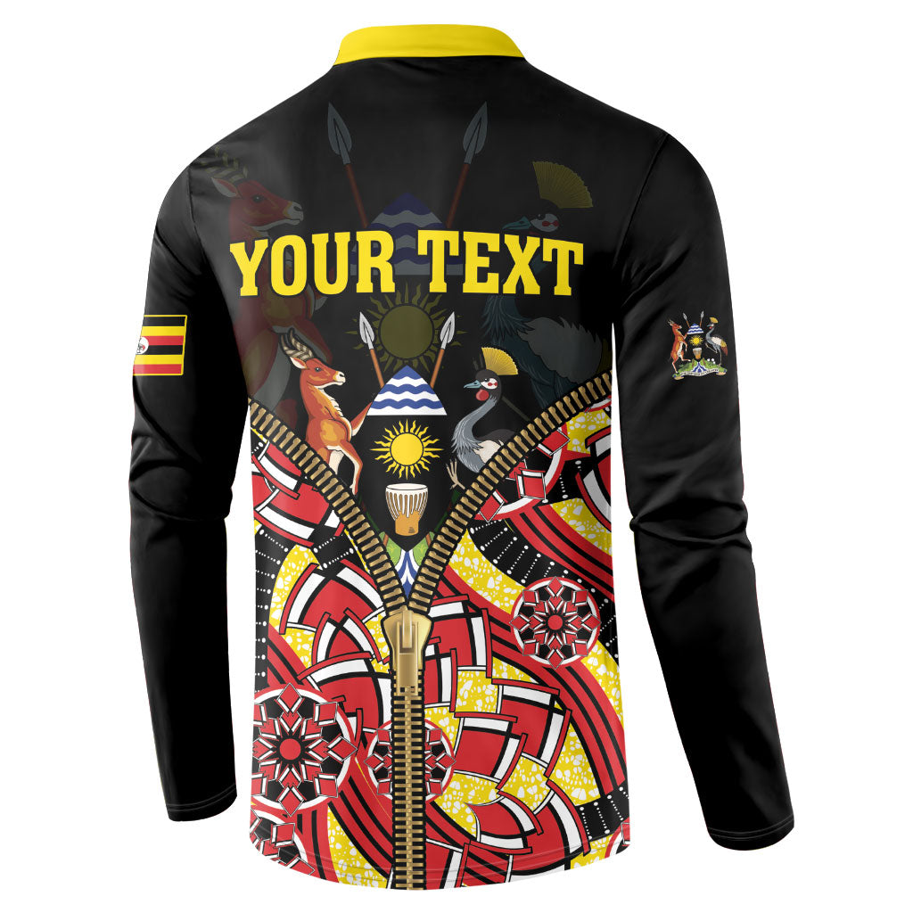Personalised Uganda 64th Anniversary Button Sweatshirt Happy Independence Day