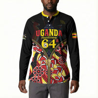 Personalised Uganda 64th Anniversary Button Sweatshirt Happy Independence Day