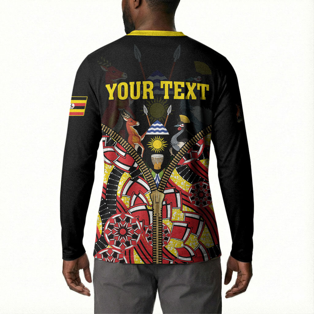 Personalised Uganda 64th Anniversary Button Sweatshirt Happy Independence Day