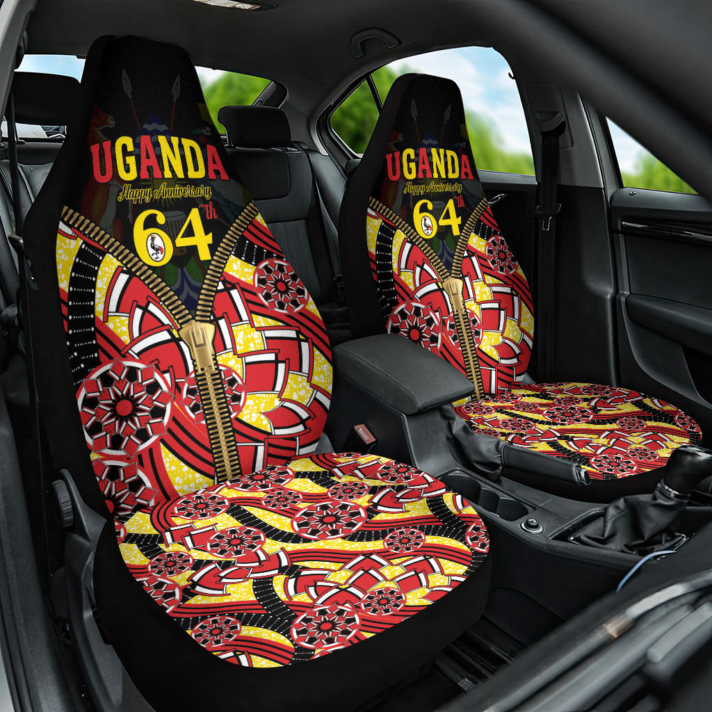 Uganda 64th Anniversary Car Seat Cover Happy Independence Day
