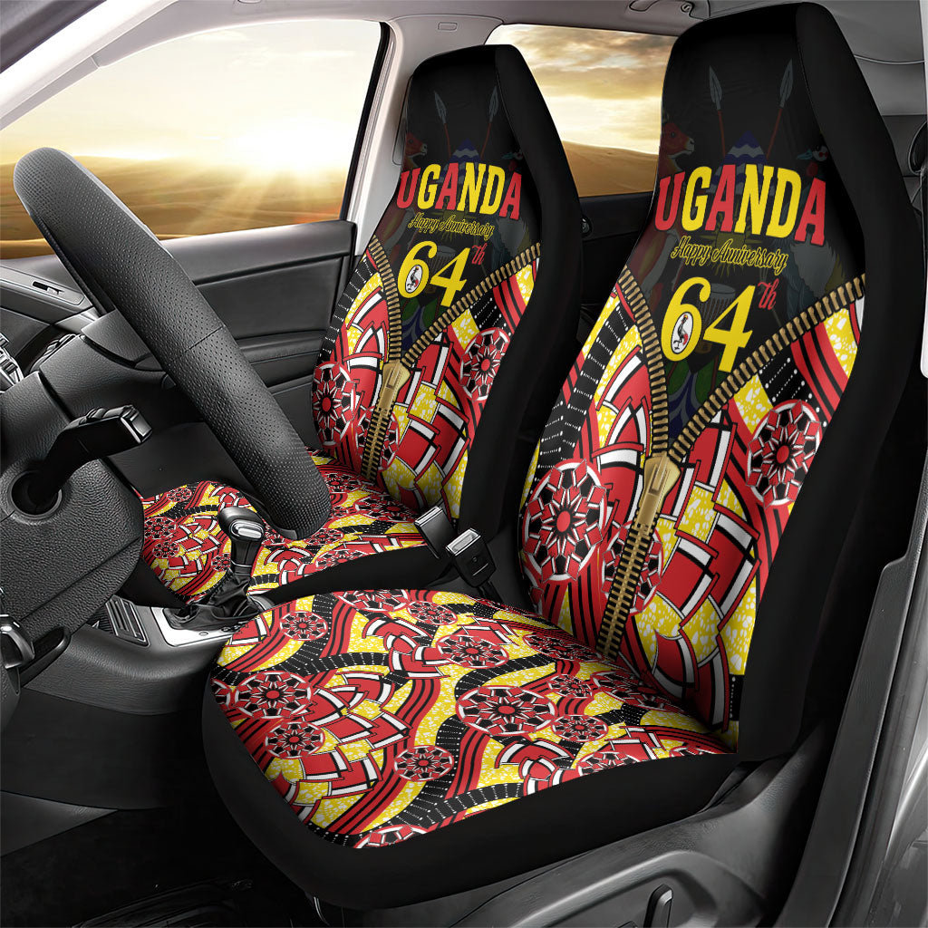 Uganda 64th Anniversary Car Seat Cover Happy Independence Day