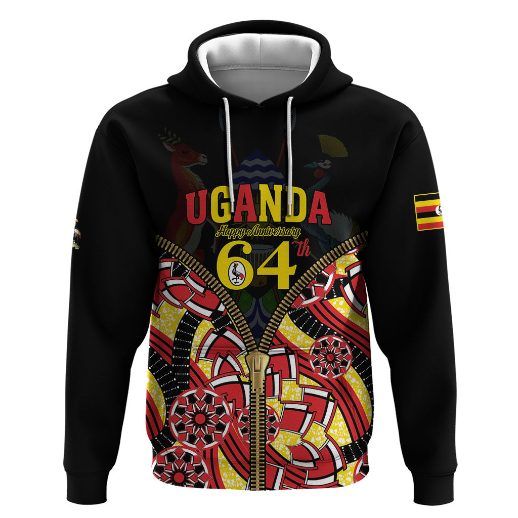 Personalised Uganda 64th Anniversary Hoodie Happy Independence Day