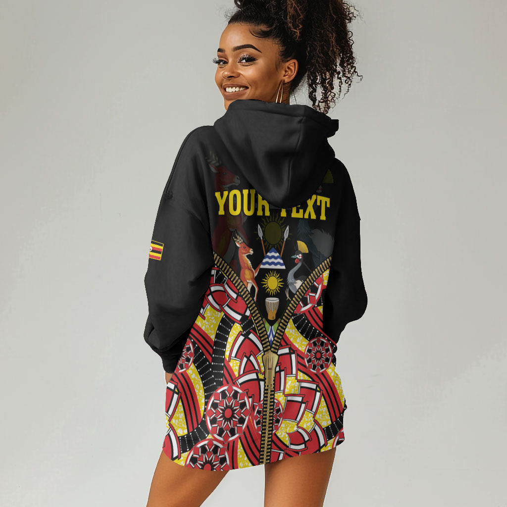 Personalised Uganda 64th Anniversary Hoodie Dress Happy Independence Day