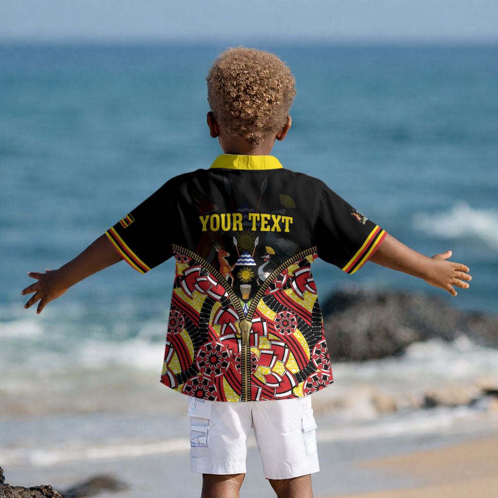 Personalised Uganda 64th Anniversary Kid Hawaiian Shirt Happy Independence Day