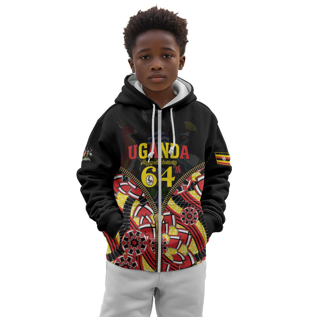 Personalised Uganda 64th Anniversary Kid Hoodie Happy Independence Day