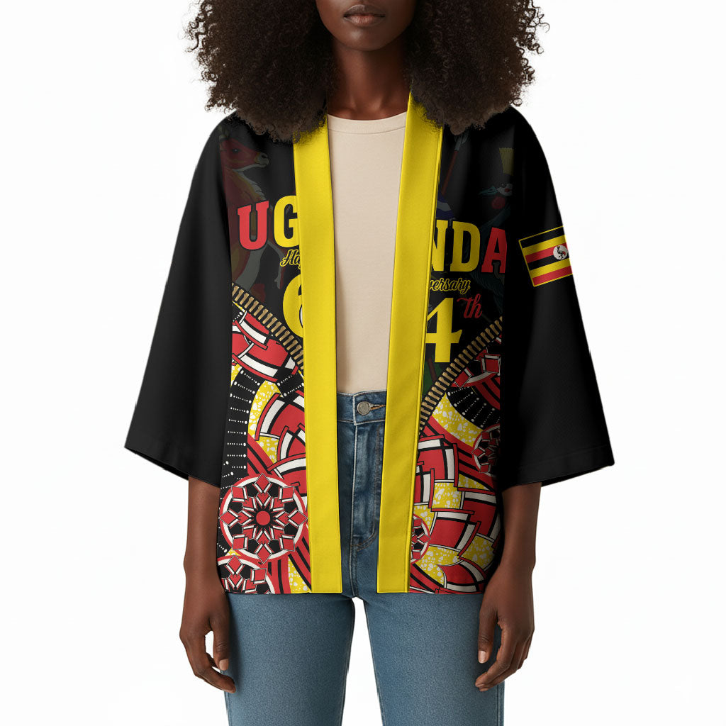 Personalised Uganda 64th Anniversary Kimono Happy Independence Day