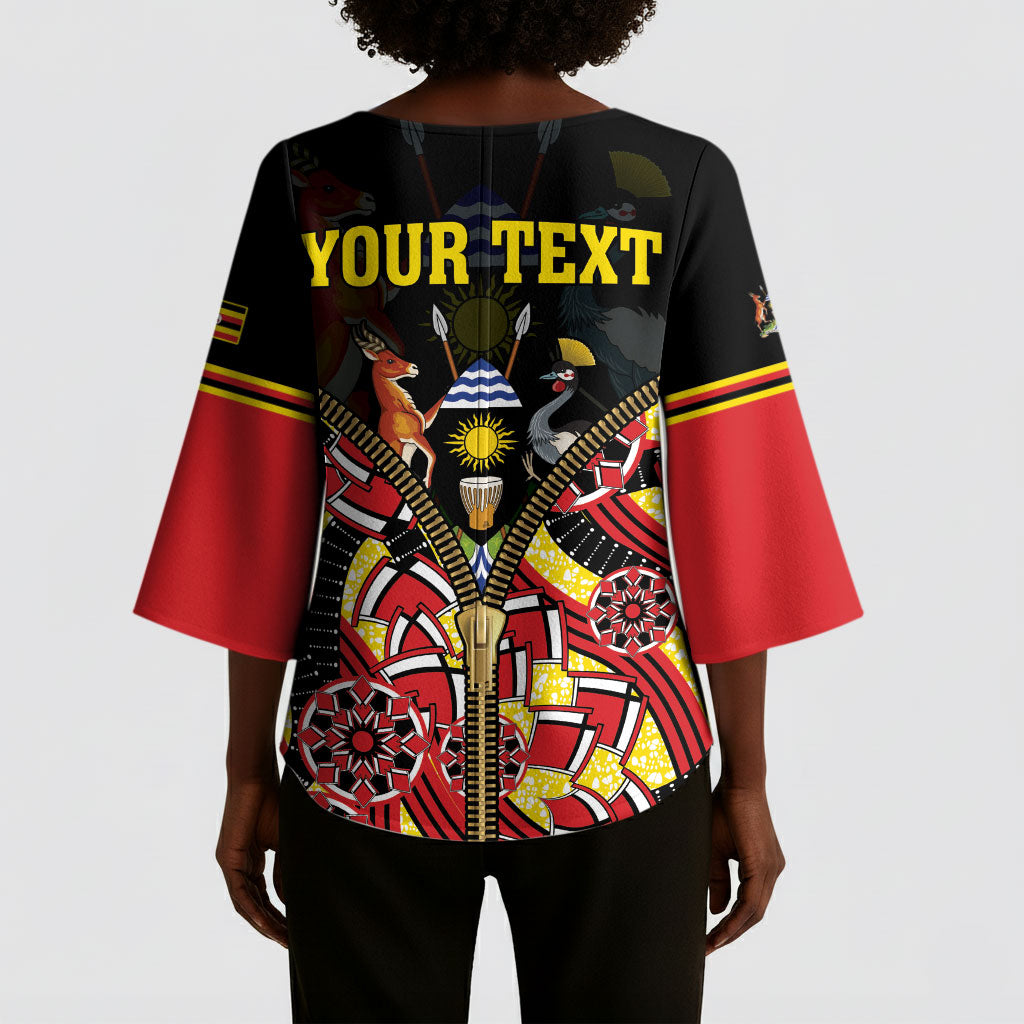 Personalised Uganda 64th Anniversary Kimono Sleeve Blouse Happy Independence Day