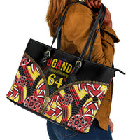 Uganda 64th Anniversary Leather Tote Bag Happy Independence Day