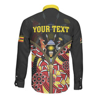 Personalised Uganda 64th Anniversary Long Sleeve Button Shirt Happy Independence Day