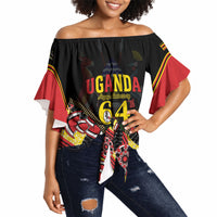 Personalised Uganda 64th Anniversary Off Shoulder Wrap Waist Top Happy Independence Day
