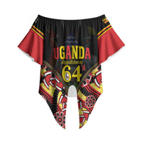 Personalised Uganda 64th Anniversary Off Shoulder Wrap Waist Top Happy Independence Day