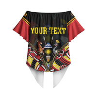Personalised Uganda 64th Anniversary Off Shoulder Wrap Waist Top Happy Independence Day