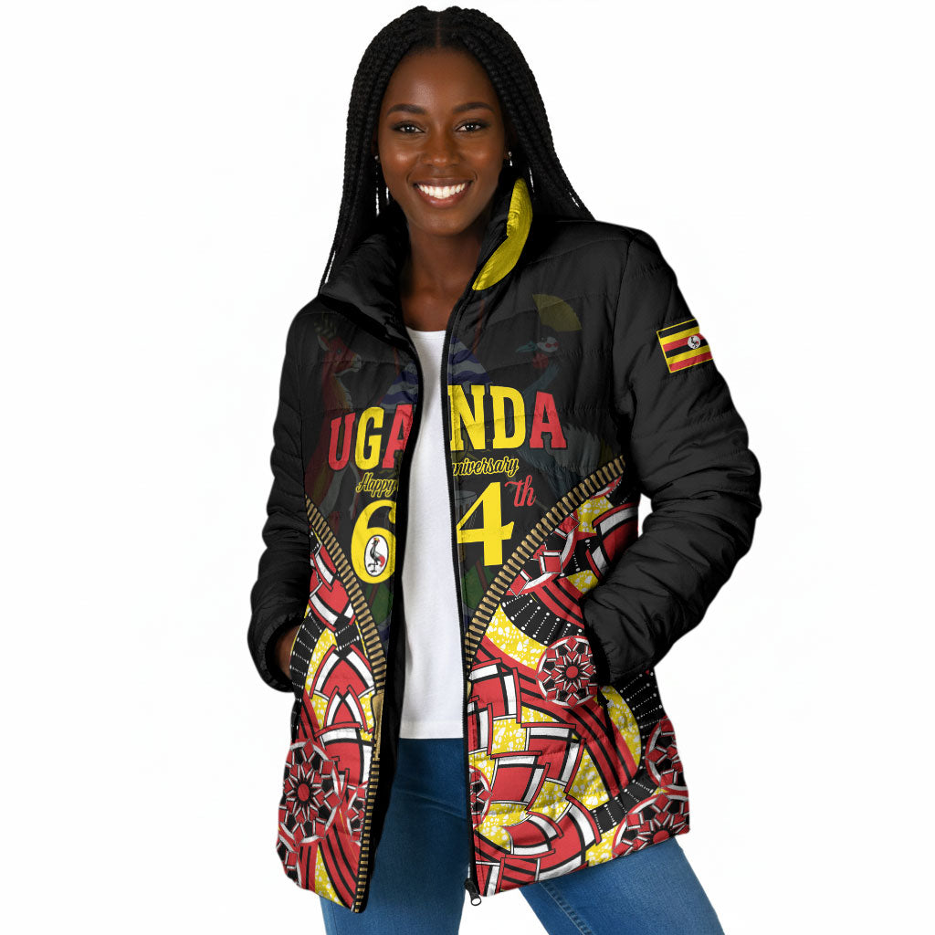 Personalised Uganda 64th Anniversary Padded Jacket Happy Independence Day