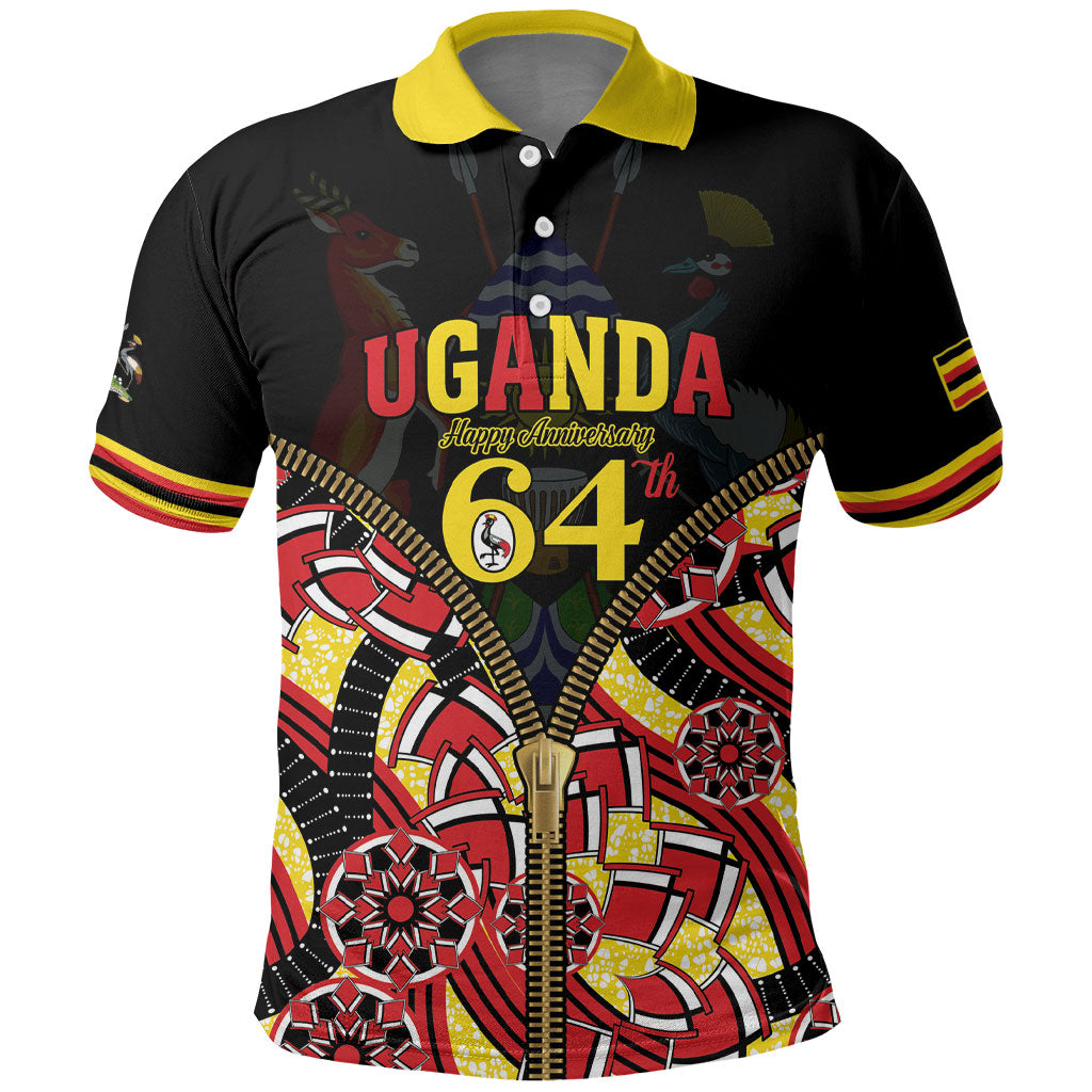 Personalised Uganda 64th Anniversary Polo Shirt Happy Independence Day
