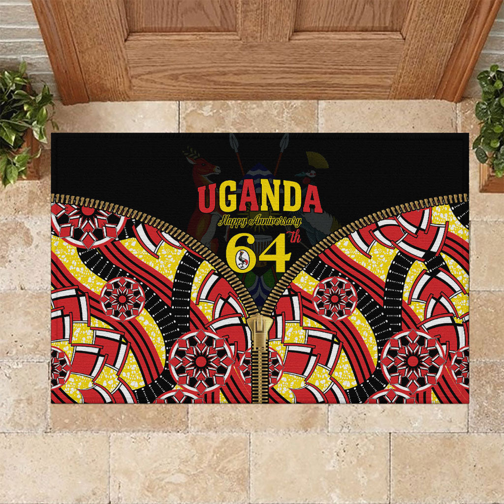 Uganda 64th Anniversary Rubber Doormat Happy Independence Day