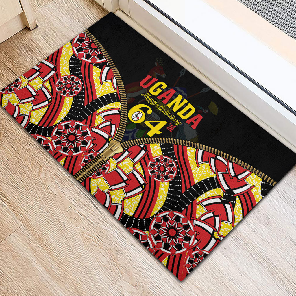 Uganda 64th Anniversary Rubber Doormat Happy Independence Day