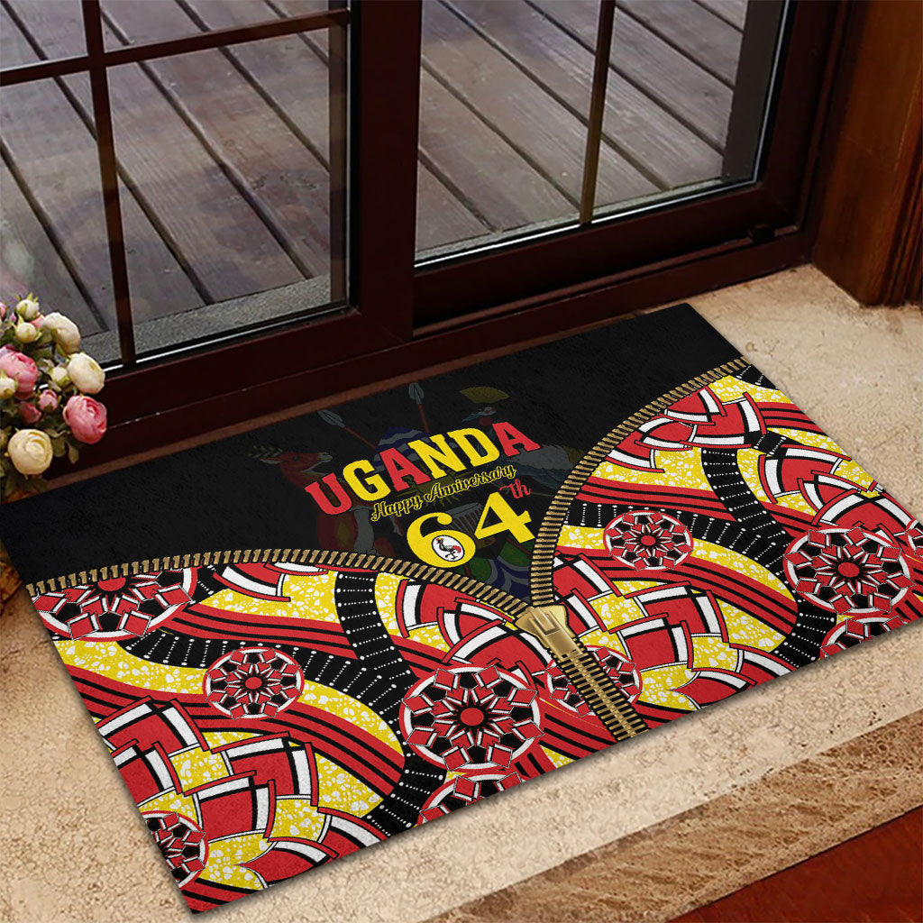 Uganda 64th Anniversary Rubber Doormat Happy Independence Day