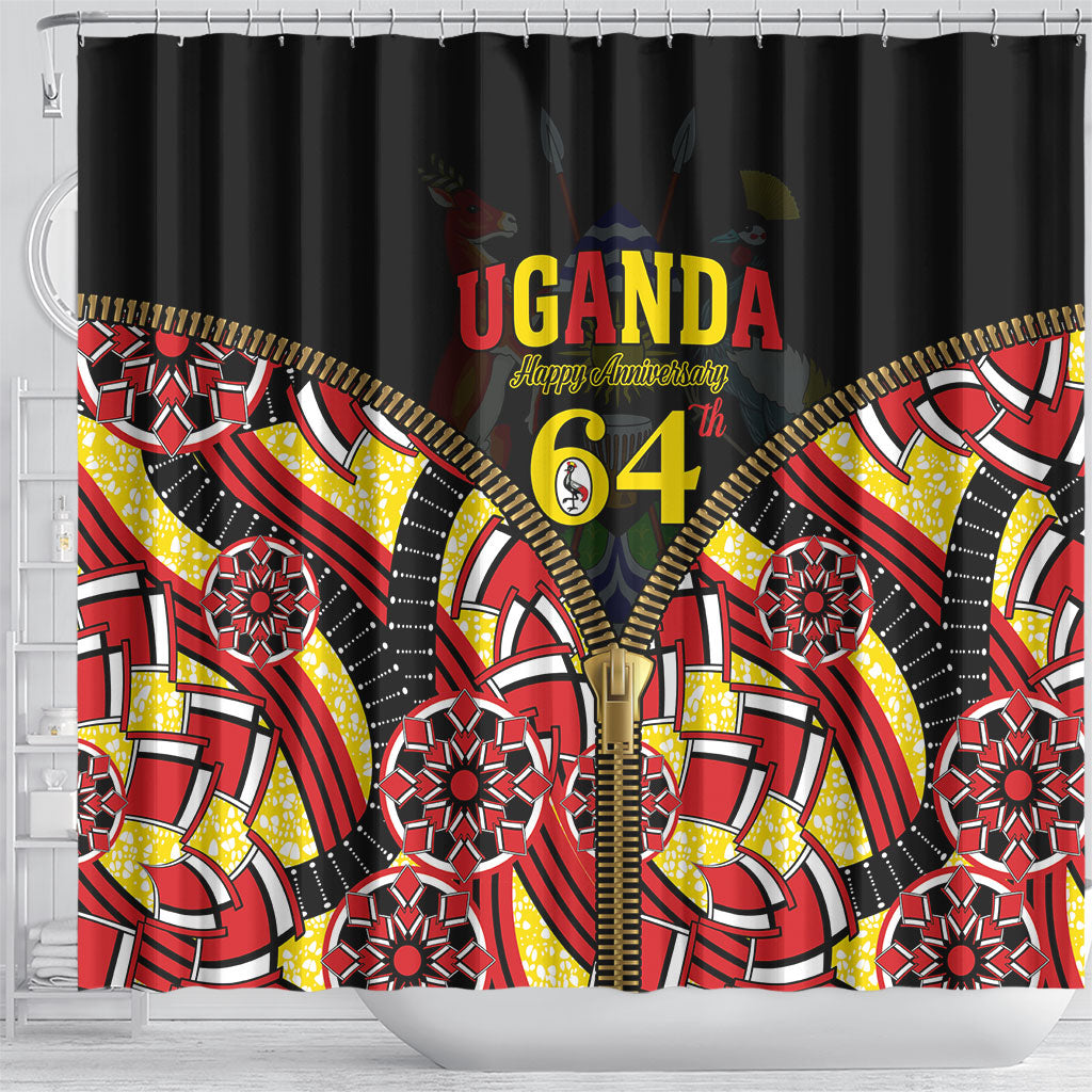 Uganda 64th Anniversary Shower Curtain Happy Independence Day
