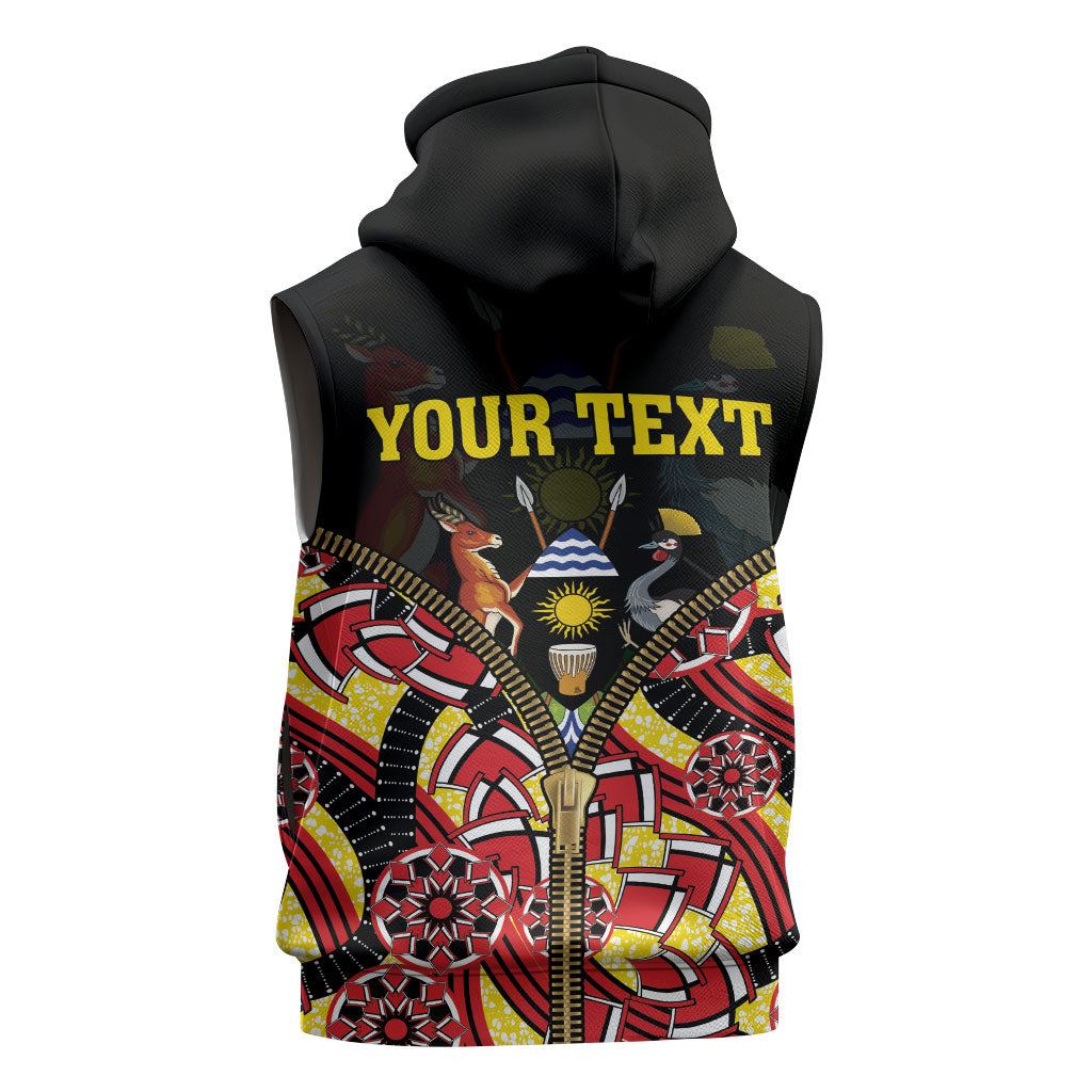Personalised Uganda 64th Anniversary Sleeveless Hoodie Happy Independence Day