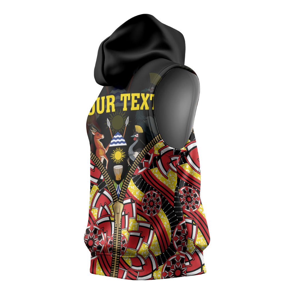 Personalised Uganda 64th Anniversary Sleeveless Hoodie Happy Independence Day