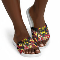 Uganda 64th Anniversary Slide Sandals Happy Independence Day