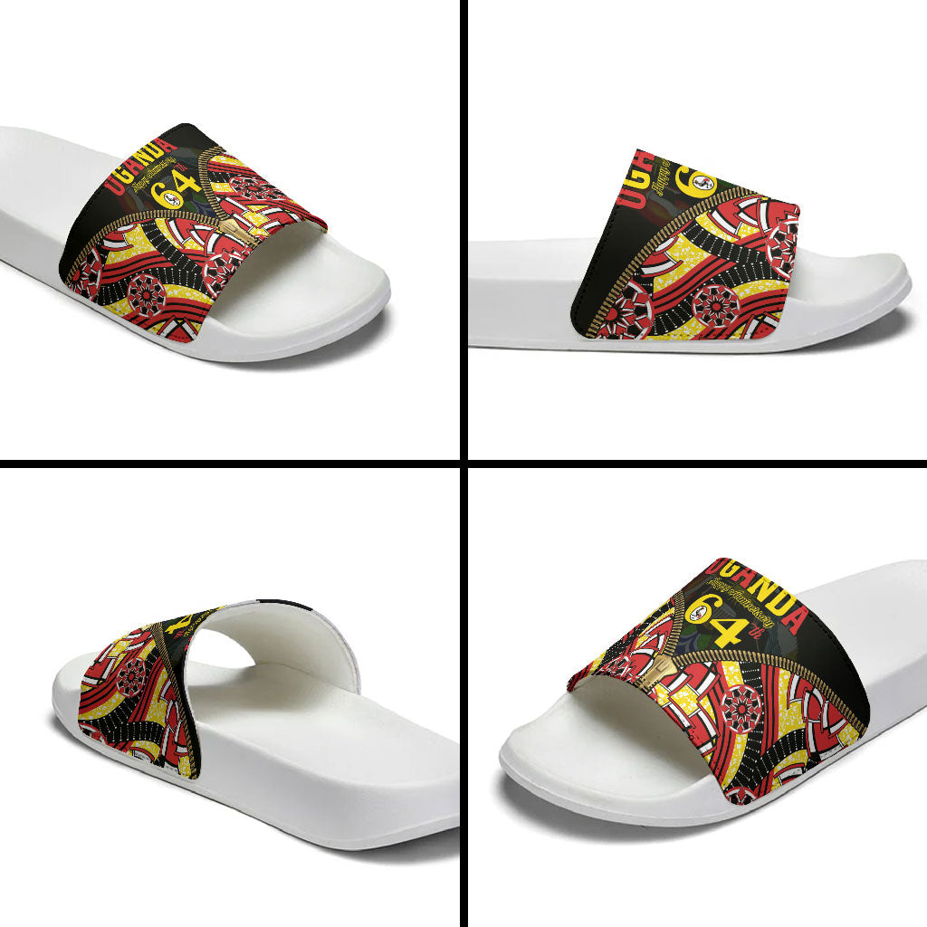 Uganda 64th Anniversary Slide Sandals Happy Independence Day