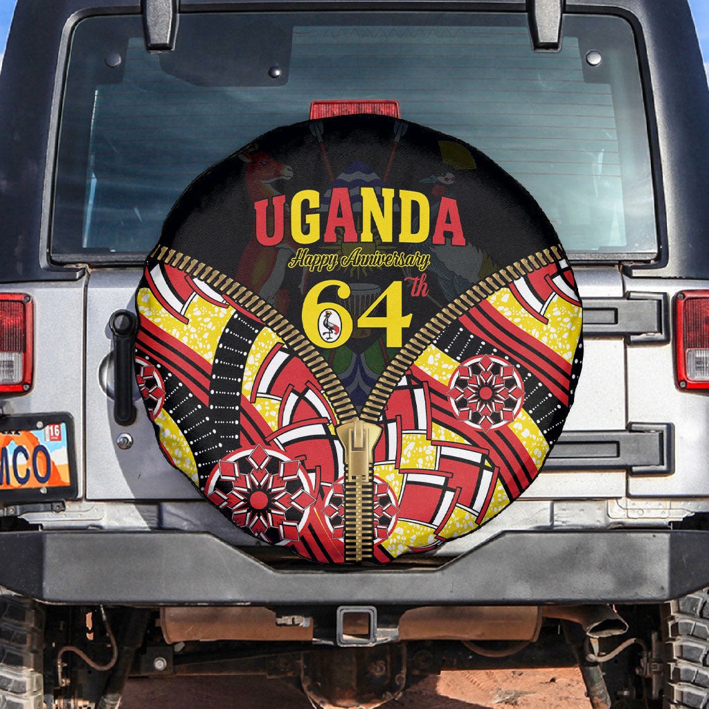 Uganda 64th Anniversary Spare Tire Cover Happy Independence Day