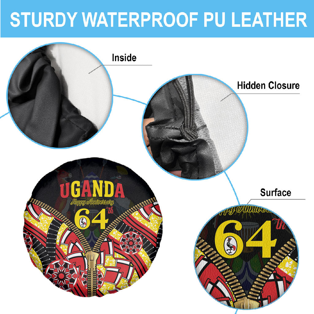 Uganda 64th Anniversary Spare Tire Cover Happy Independence Day