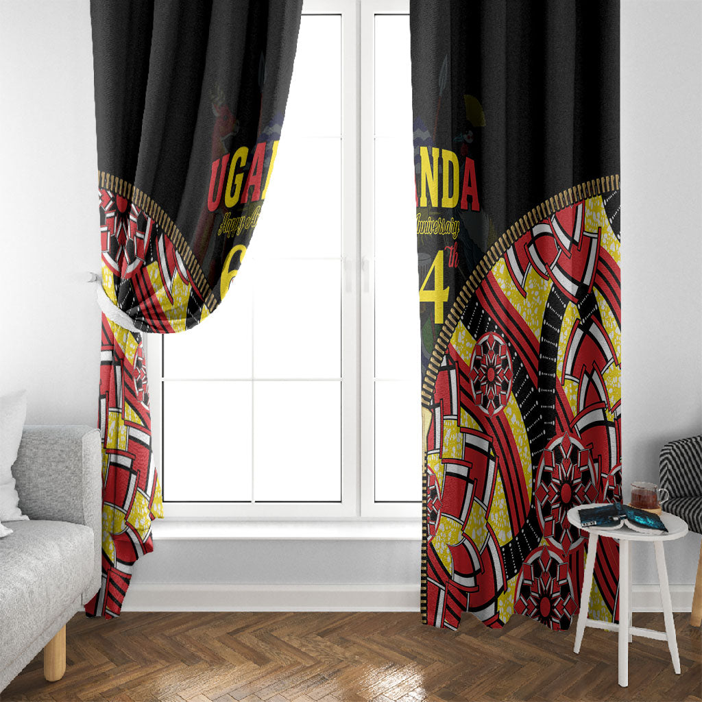 Uganda 64th Anniversary Window Curtain Happy Independence Day