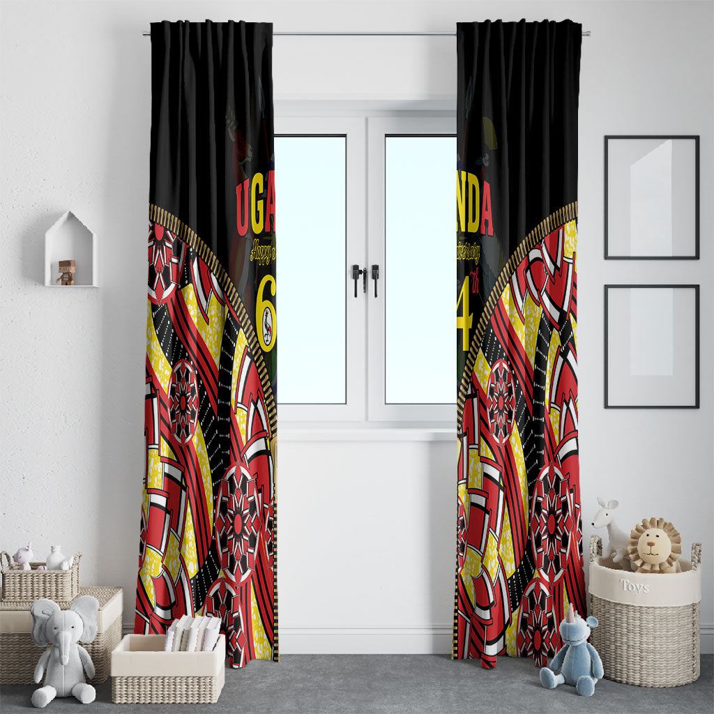 Uganda 64th Anniversary Window Curtain Happy Independence Day