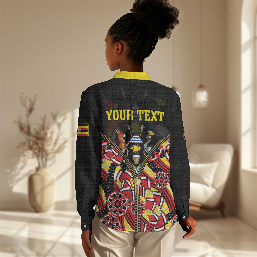 Personalised Uganda 64th Anniversary Women Casual Shirt Happy Independence Day