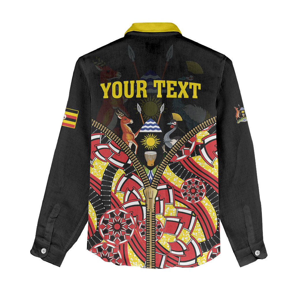 Personalised Uganda 64th Anniversary Women Casual Shirt Happy Independence Day
